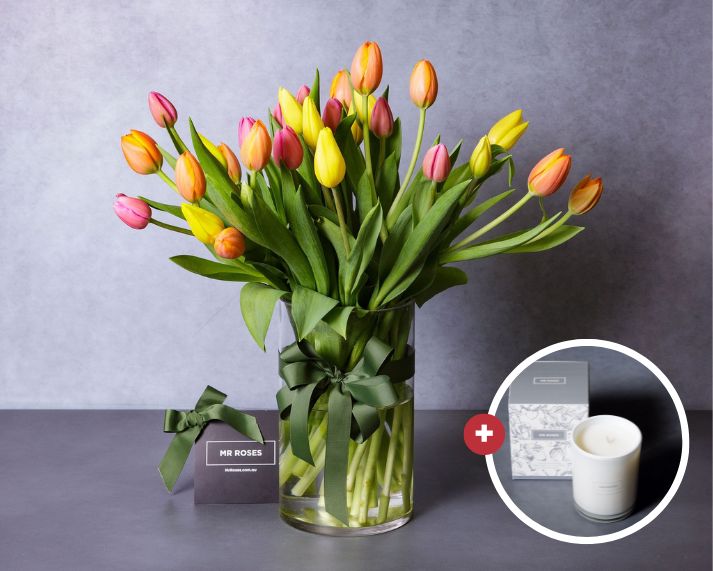 Mother's Day Flowers - Tulips & Pampering Bath Salts