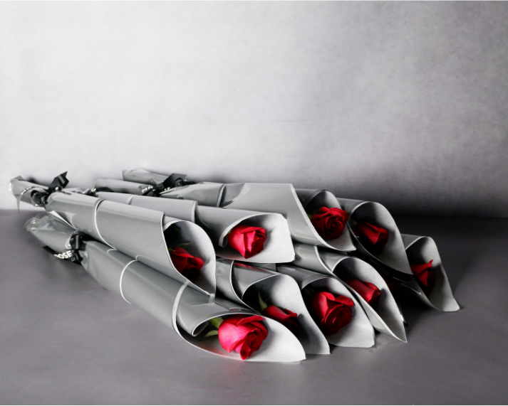 Bulk Individually Wrapped Red Roses (10-300)