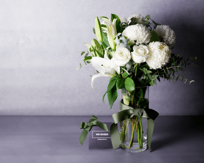 white chrysanthemum flower arrangement