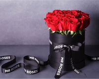 Infinity Preserved Rose Hat Box in Hot Pink