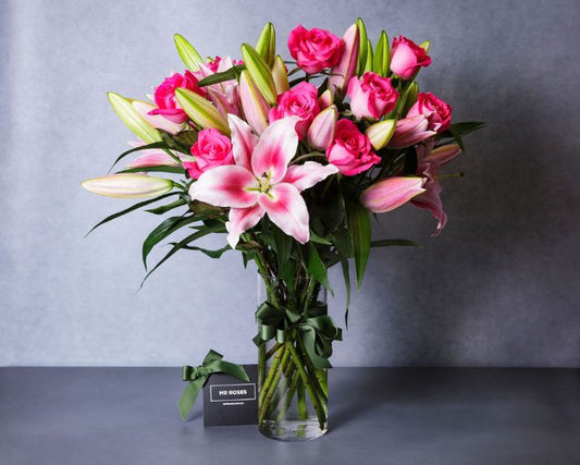 Pink Lilies & Pink Roses
