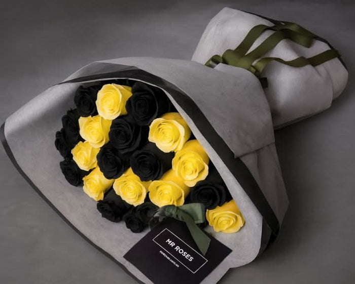 Black and Yellow Rose Bouquet