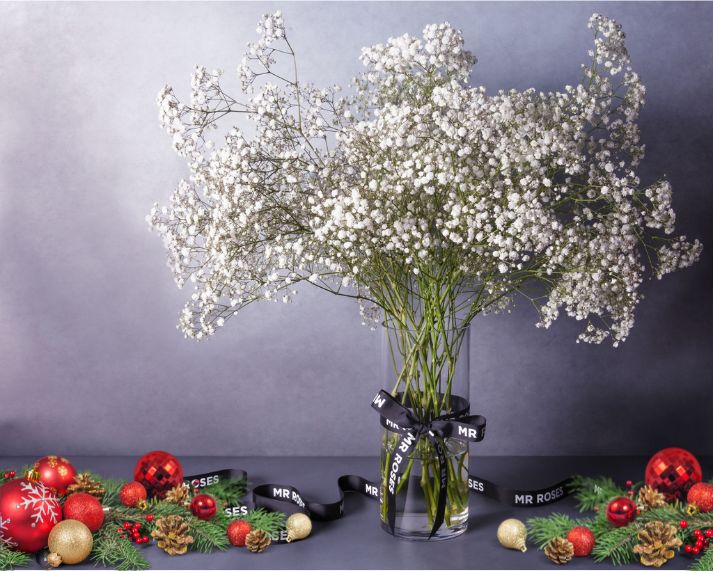 Christmas Flowers - Baby's Breath Arrangement