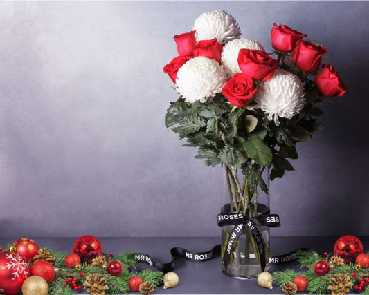 Christmas Flowers - Crimson Elegance