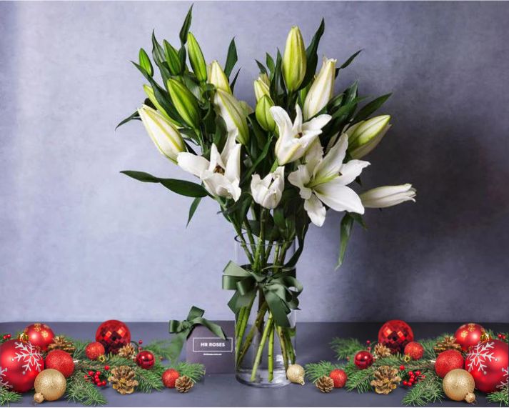 Christmas Flowers - Fragrant White Lilies