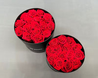 Infinity Preserved Rose Hat Box in Hot Pink