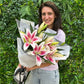 Fragrant Pink Lilies Bouquet