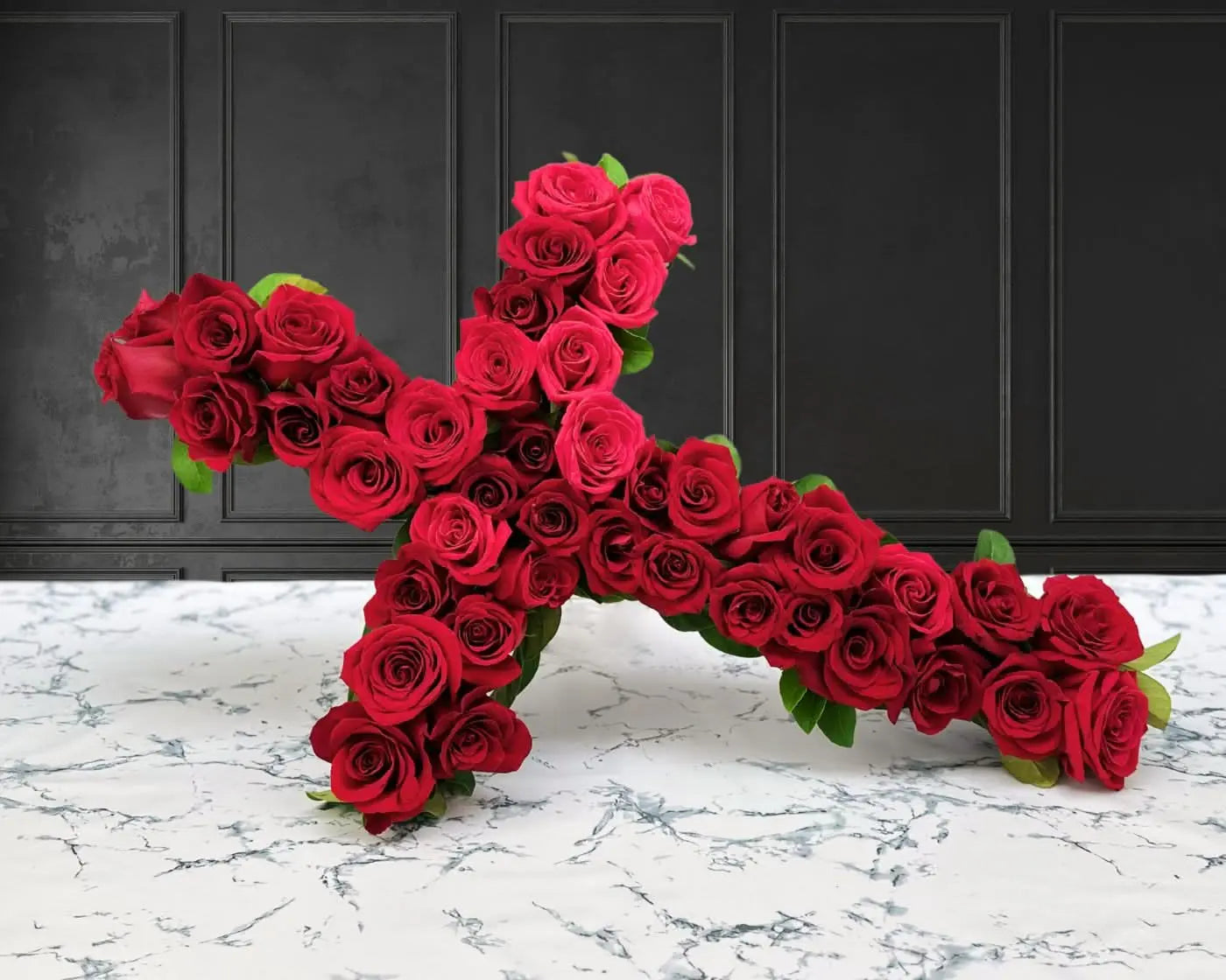 Cross Rose Frame Red Rose Cross Wreath | Mr Roses | Same Day Delivery