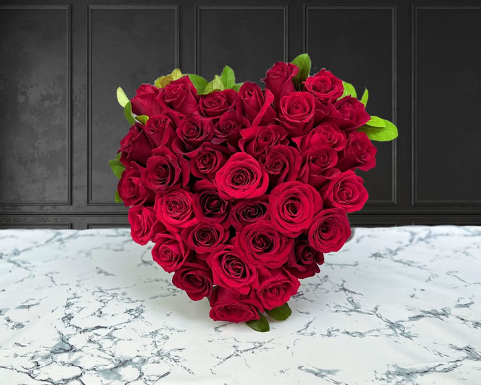 red rose heart wreath