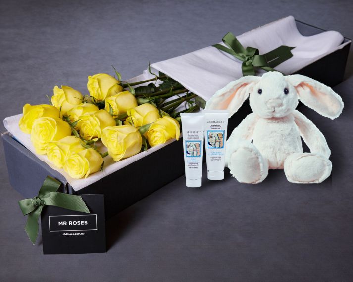 Yellow Roses & Baby Bundle