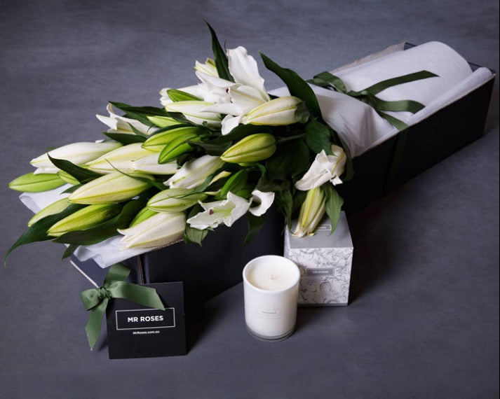 Lilies & Scented Candle