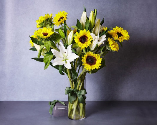 Queensland Special Sunflowers & White Lilies