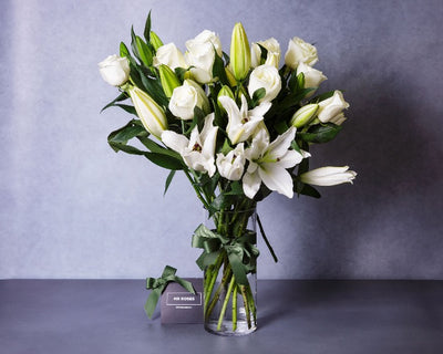 Fragrant White Lilies & Roses for delivery
