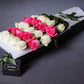 Long Stemmed Pink & White Cream Roses