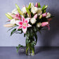 Pink Lilies & White Roses