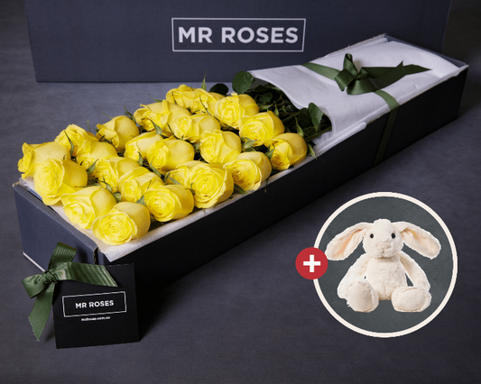 Yellow Roses & Easter Bunny