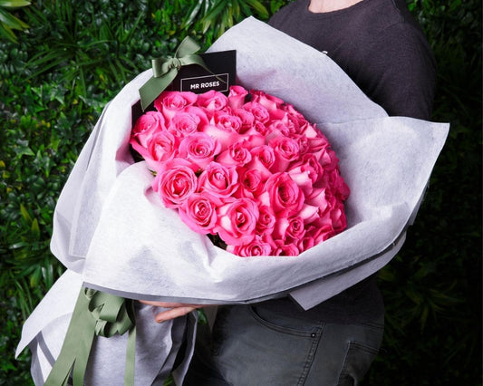 Pink Magnificent Rose Bouquet ( 12 - 24 Stems )